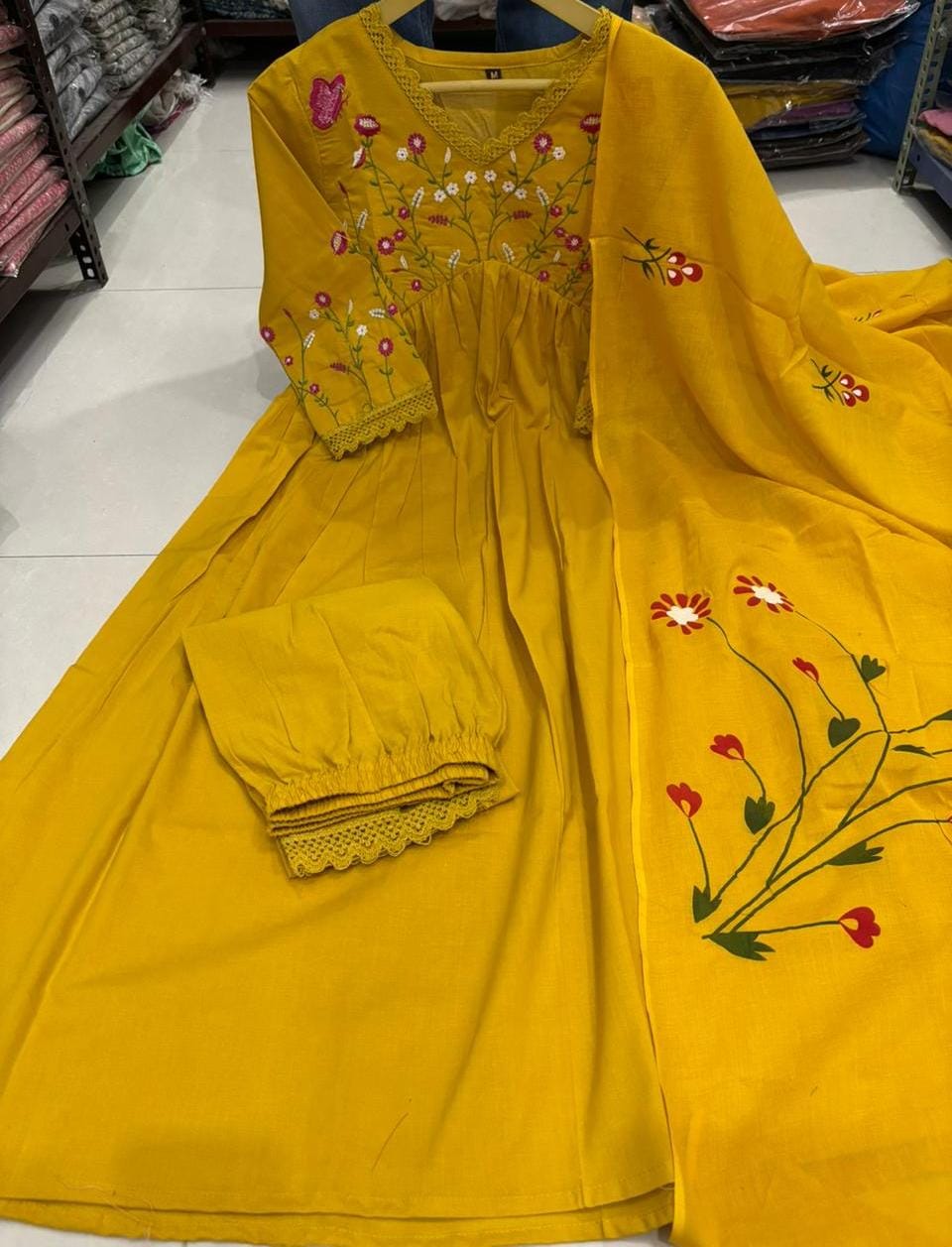 Cotton Kurti pant with dupatta